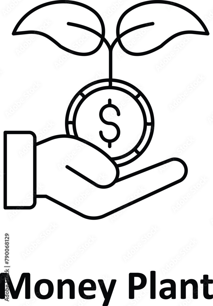 Obraz premium Money plant Vector icon which can easily modify or edit