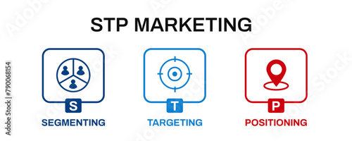 Stp marketing chart. Customer strategy for segmentation and targeting with positioned analysis of financial clients and management of market vector situation