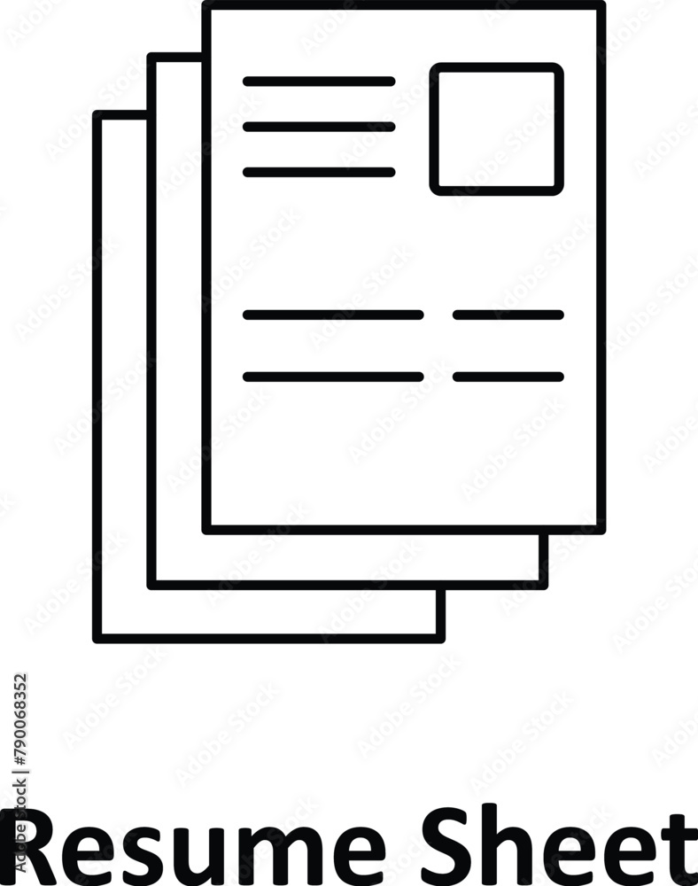 Resume sheet Vector icon which can easily modify or edit Resume sheet Vector icon which can easily modify or edit