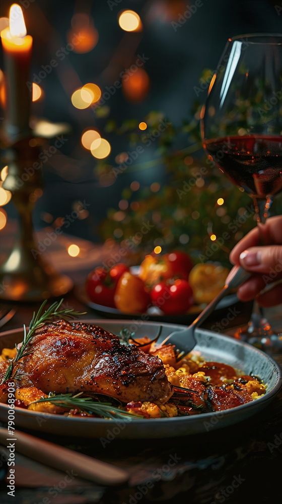 Festive dinner table Festive dinner table