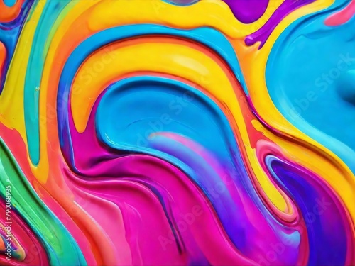 Obraz na płótnie Colorful abstract fluid background. Liquid marble background. Liquid painting abstract texture. An intensely colorful blend of vibrant acrylic colors. w salonie