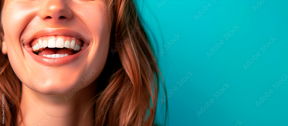 Patient smiling with white teeth and copy space Patient smiling with white teeth and copy space