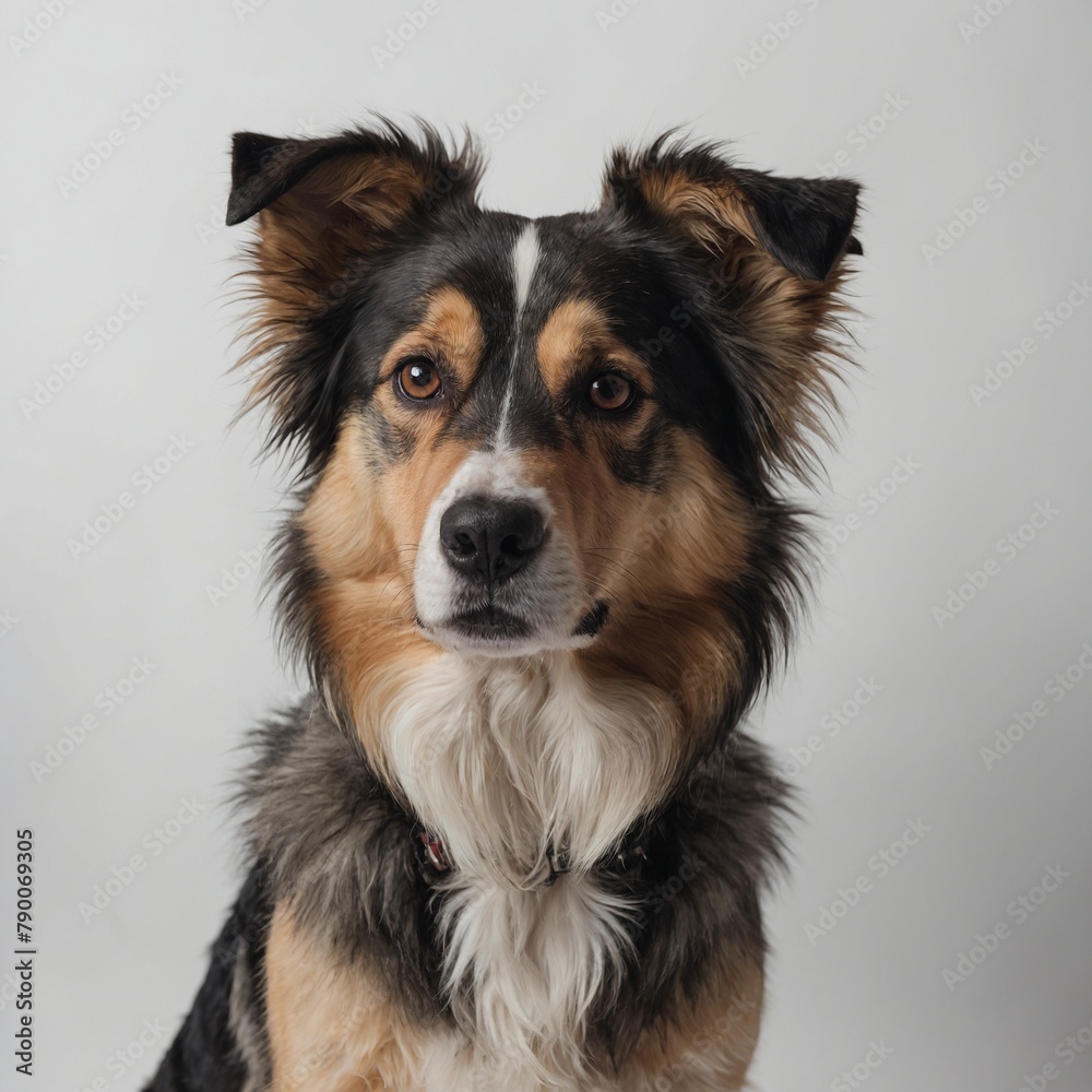 Picture of a beautiful dog with a white background