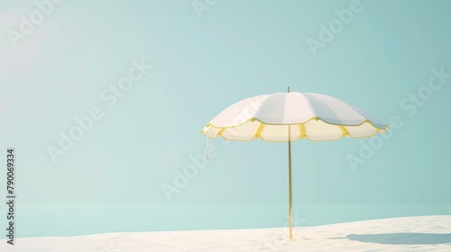 Wallpaper Mural Vibrant 3D Beach Umbrella icon on a sunny tropical day, representing the idea of a summer getaway. Torontodigital.ca