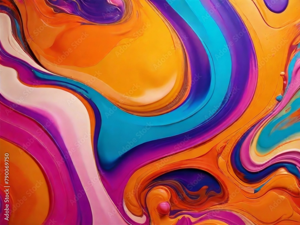 Colorful abstract fluid background. Liquid marble background. Liquid painting abstract texture. An intensely colorful blend of vibrant acrylic colors.