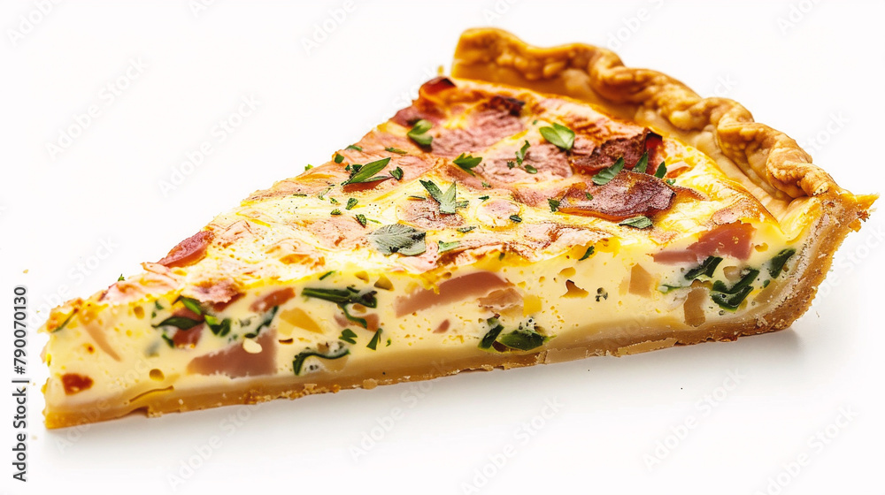 Piece of Quiche Lorraine with Ham, Cheese and Herbs Piece of Quiche Lorraine with Ham, Cheese and Herbs