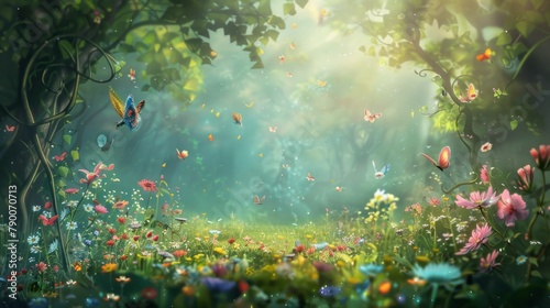 Fairy Day background concept. woods nature. copy space © Otseira