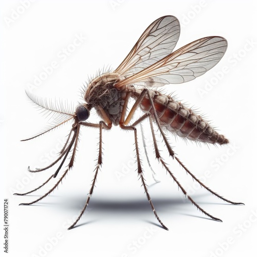 Image of isolated mosquito against pure white background, ideal for presentations  © robfolio