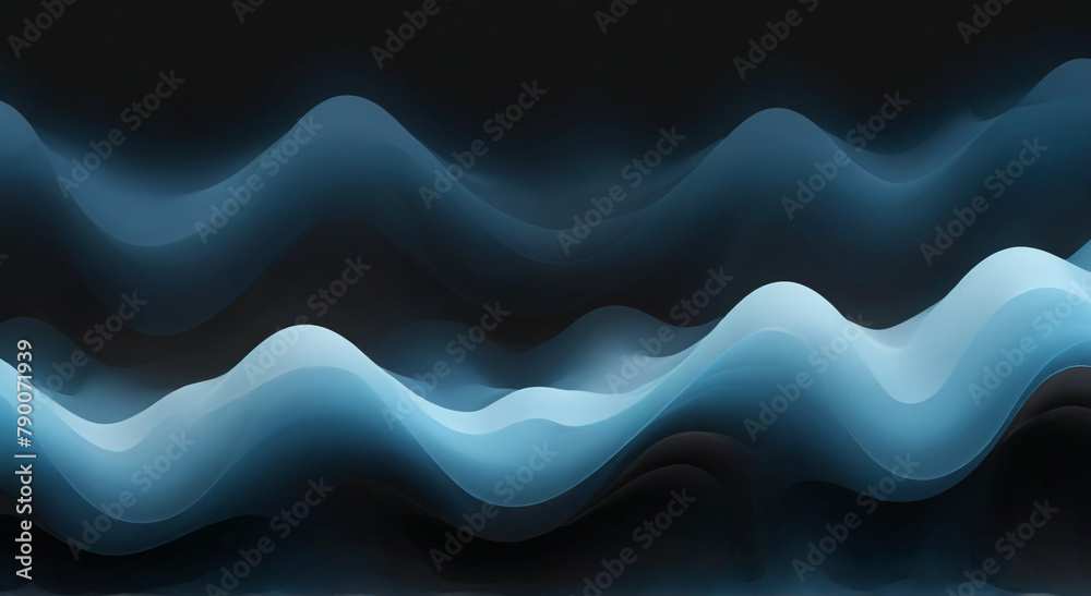 Fototapeta premium Glowing Teal Luminescent Glow: Dark Blue Gradient Abstract with Radiant template empty space , grainy noise grungy texture color gradient rough abstract background shine bright light and glow 
