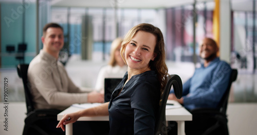 Woman Teamworking In Happy Diverse Group