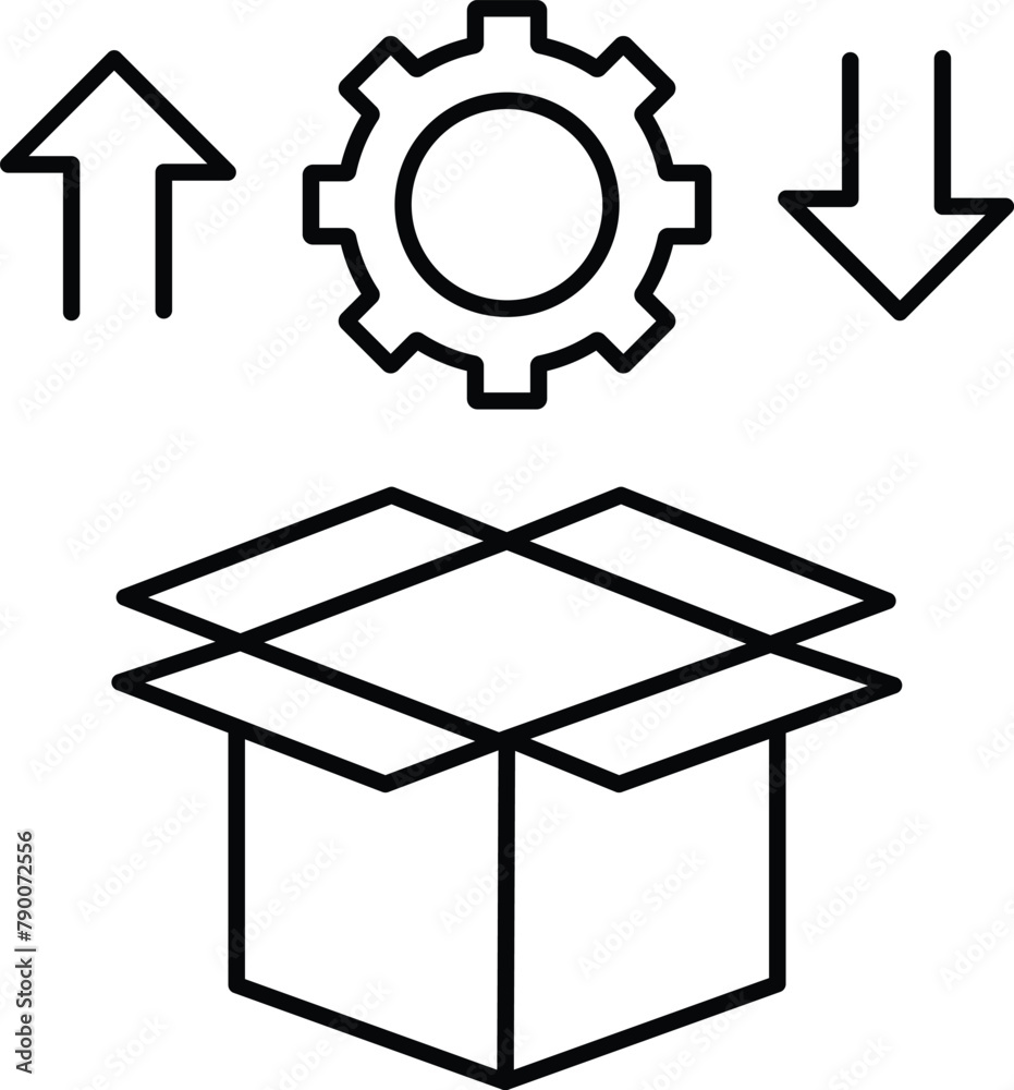 Cog inside box, Vector icon which can easily modify or edit Cog inside box, Vector icon which can easily modify or edit