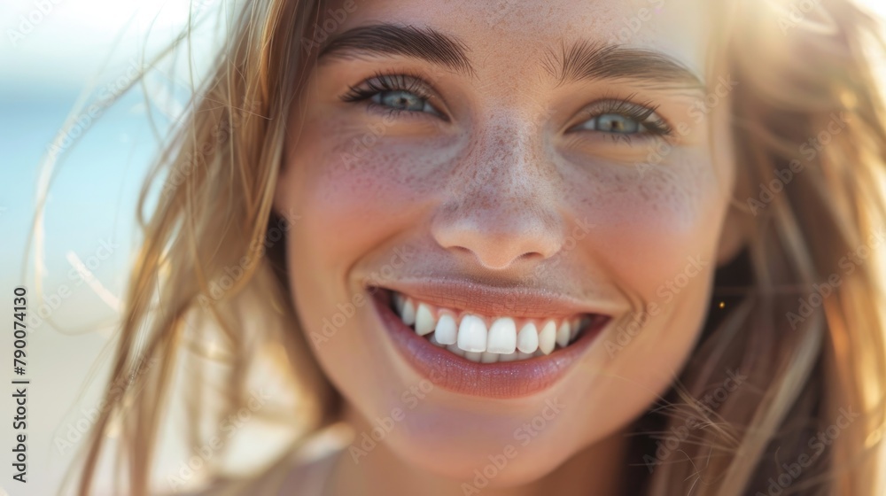 Natural face of beautiful woman with freckle skin. Natural face of beautiful woman with freckle skin.