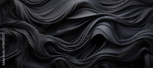 A black and white image of a long  flowing piece of fabric