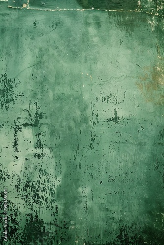 A weathered green wall with scattered black spots creating a grungy appearance photo