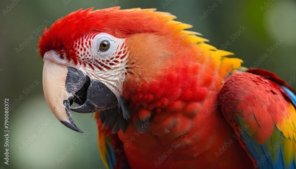 Vibrant Macaw Parrot Close Up