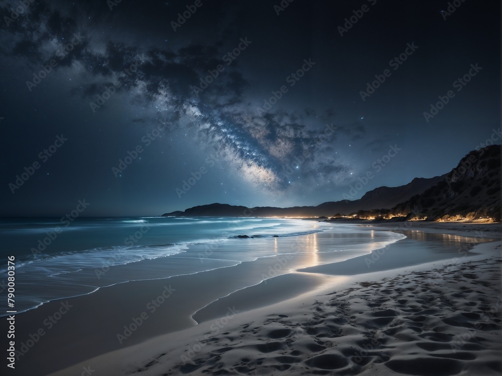 Awesome view of the milky way on the beach Awesome view of the milky way on the beach