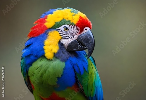 Close-up portrait of a vibrant red and blue macaw parrot © umar