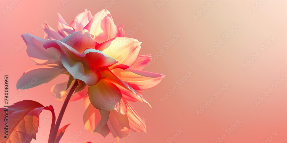 Pink gerber flower. AI generated art illustration.