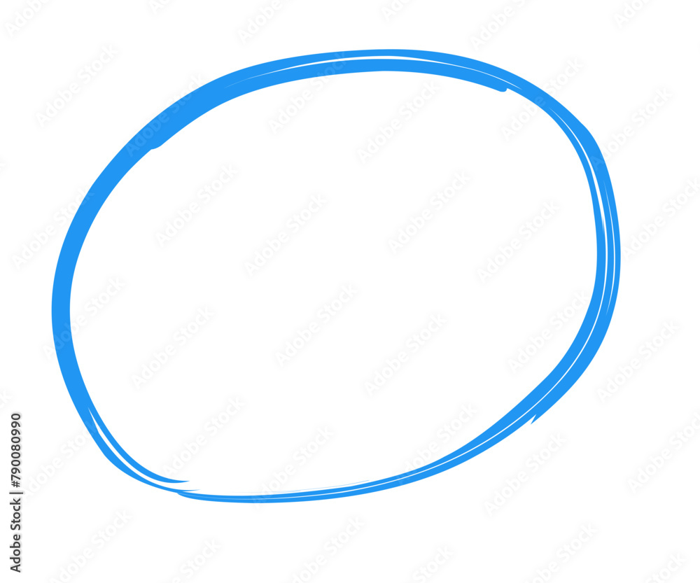 Blue circle drawing pen. Highlight hand drawn circle isolated on white background. Handwritten green circle. For markers, pencils, logos and text checks. Vector illustration Blue circle drawing pen. Highlight hand drawn circle isolated on white background. Handwritten green circle. For markers, pencils, logos and text checks. Vector illustration