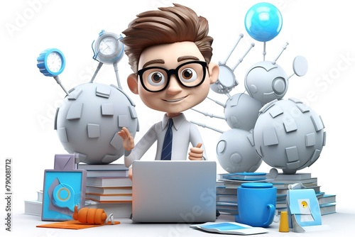 Create 3D characters showcasing strategic planning and consulting,