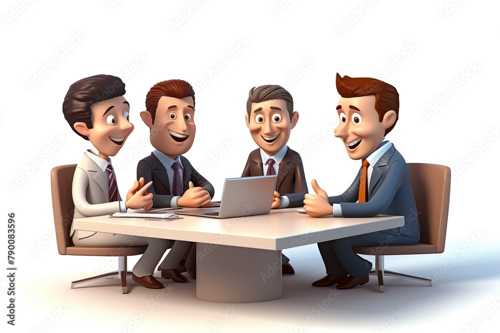 Design 3D characters engaged in business discussions and consulting meetings, Design 3D characters engaged in business discussions and consulting meetings,