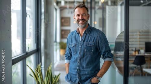 Confident Man in Modern Office photo