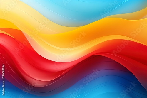 Red, yellow, blue wave background