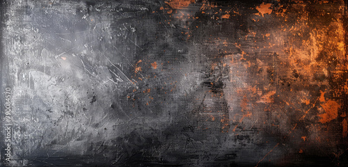 Worn grey concrete texture with orange rust accents.