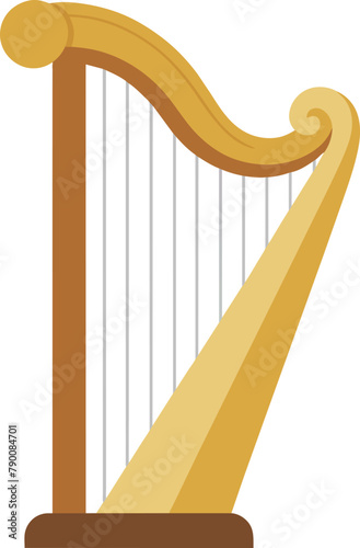 Vector harp musical instrument illustration flat  design