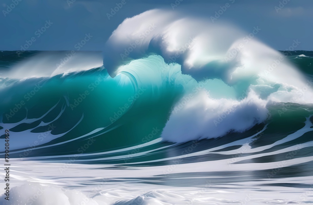 Stormy sea wave with foamy splash Stormy sea wave with foamy splash