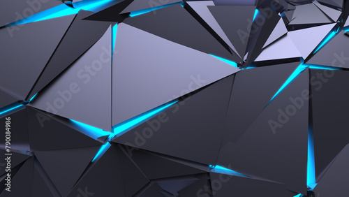 Abstract Polygonal Blue Light Background Art Backgrounds 3D Illustration Volume-6 (ID: 790084986)