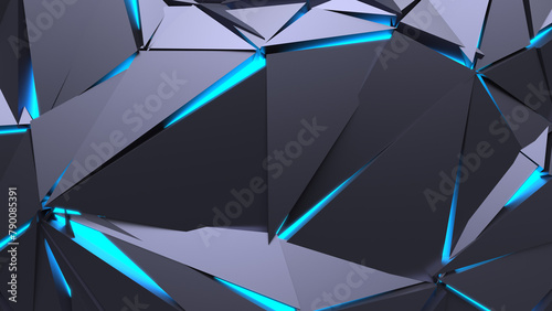 Abstract Polygonal Blue Light Background Art Backgrounds 3D Illustration Volume-3