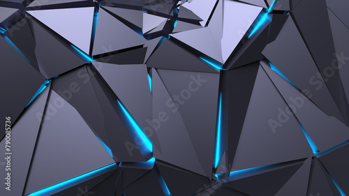 Abstract Polygonal Blue Light Background Art Backgrounds 3D Illustration Volume-1 (ID: 790085736)
