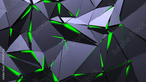 Abstract Polygonal Green Light Background Art Backgrounds 3D Illustration Volume-2 (ID: 790085926)