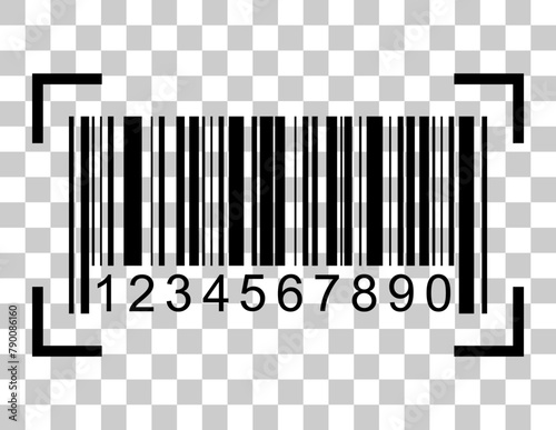Barcode vector icon. Bar code for web flat design. Isolated illustration