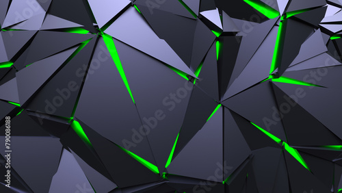 Abstract Polygonal Green Light Background Art Backgrounds 3D Illustration Volume-4 (ID: 790086188)