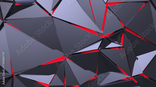 Abstract Polygonal Red Light Background Art Backgrounds 3D Illustration Volume-5 (ID: 790086739)