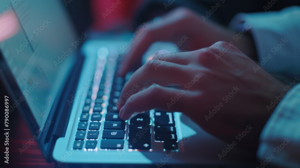 engineer taking notes on a laptop, their fingers flying across the keyboard as they capture key points from the meeting engineer taking notes on a laptop, their fingers flying across the keyboard as they capture key points from the meeting
