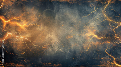 Electric storm of blue and yellow on a textured backdrop. © Jan