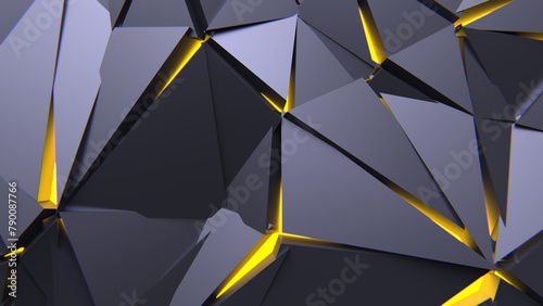 Abstract Polygonal Yellow Light Background Art Backgrounds 3D Illustration Volume-4 (ID: 790087766)