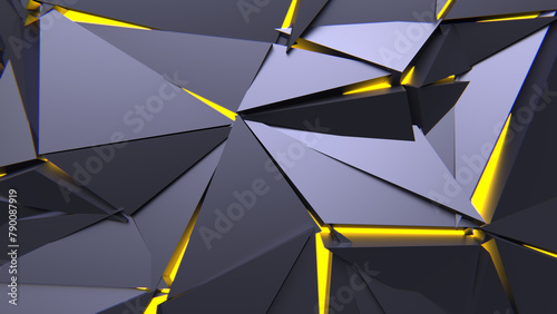 Abstract Polygonal Yellow Light Background Art Backgrounds 3D Illustration Volume-5 (ID: 790087919)