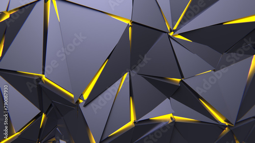 Abstract Polygonal Yellow Light Background Art Backgrounds 3D Illustration Volume-6 (ID: 790087930)