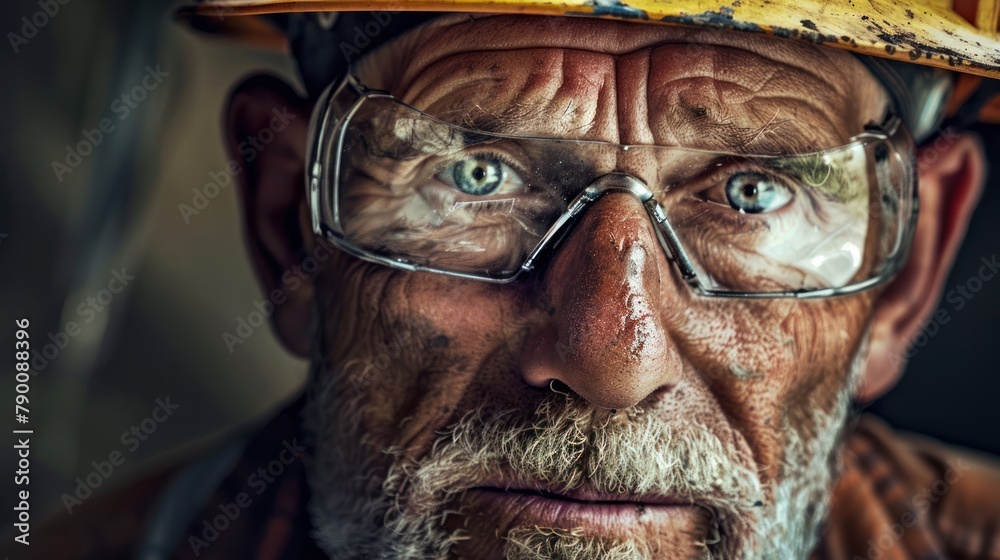 engineer's weathered face, their eyes reflecting years of experience and expertise in the engineering field engineer's weathered face, their eyes reflecting years of experience and expertise in the engineering field