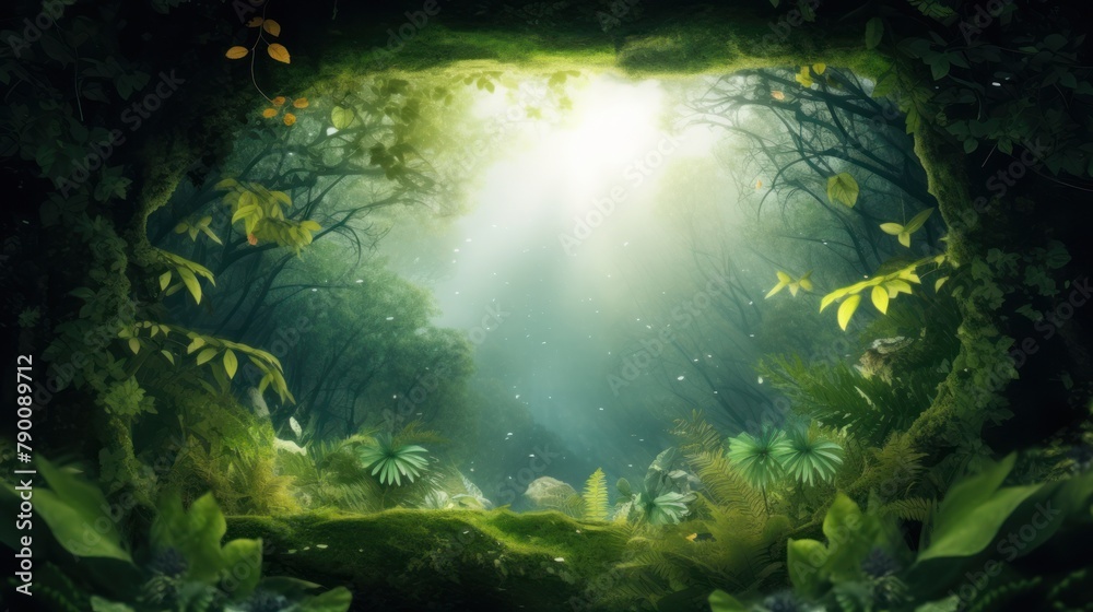 Obraz premium Rainforest background with copyspace.