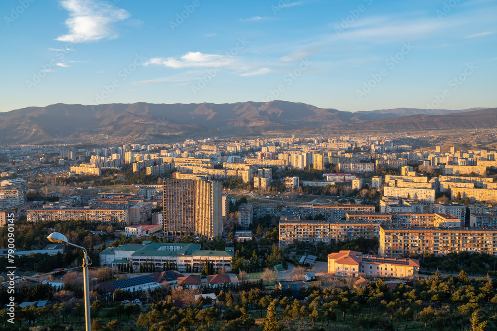 Residential area of Tbilisi, multi-storey buildings in Gldani