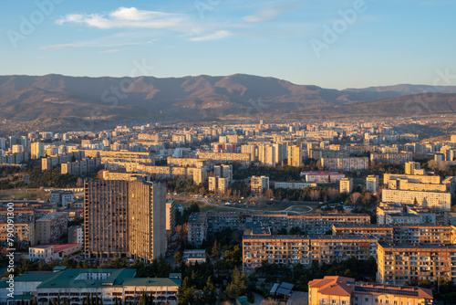 Residential area of Tbilisi, multi-storey buildings in Gldani
