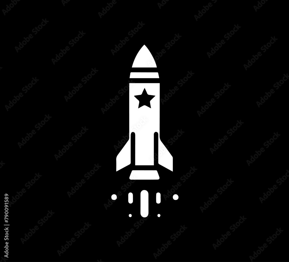 War missile vector graphic flat design icon