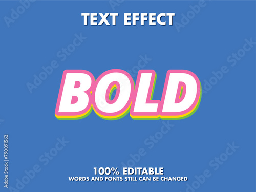 Bold vector cool text effect editable template, cold text, fun font, cool text, modern editable typography	