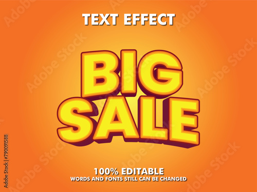 Big sale vector cool text effect editable template, cold text, fun font, cool text, modern editable typography 