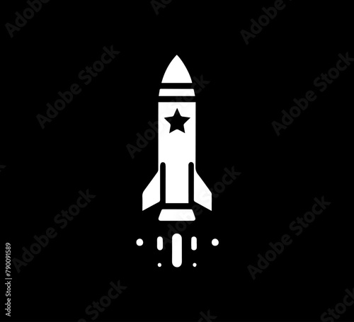 Fototapeta Naklejka Na Ścianę i Meble -  War missile vector graphic flat design icon